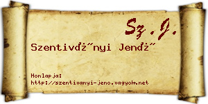 Szentiványi Jenő névjegykártya