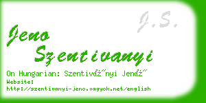 jeno szentivanyi business card